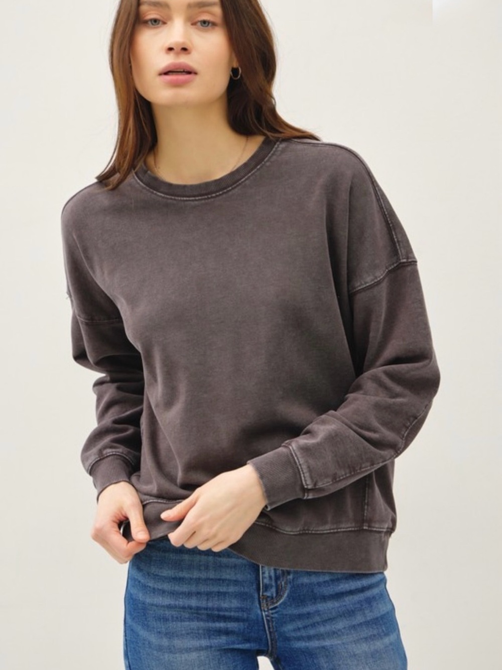 Washed Charcoal Crewneck Sweatshirt